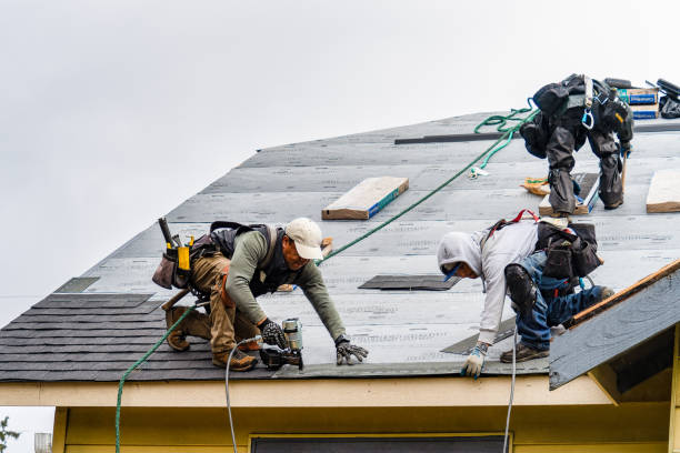 Professional Gutter Installation technician working in Salisbury, MA